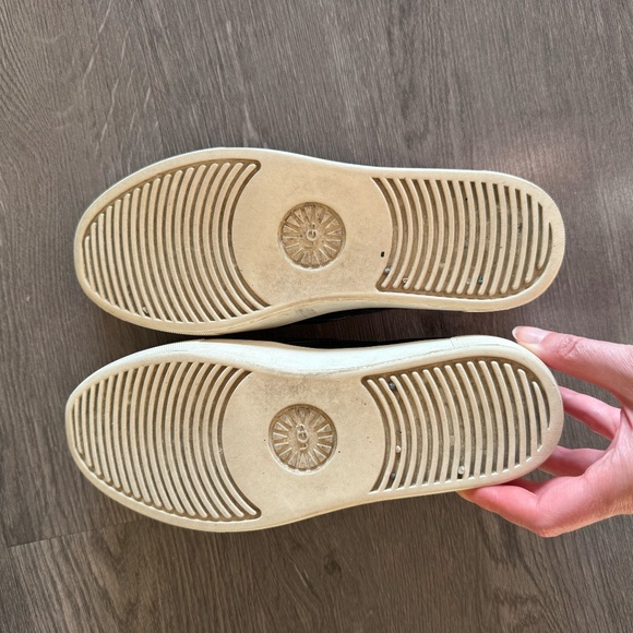 UGG Black Leather Slip Ons Sneakers - Picture 2 of 3